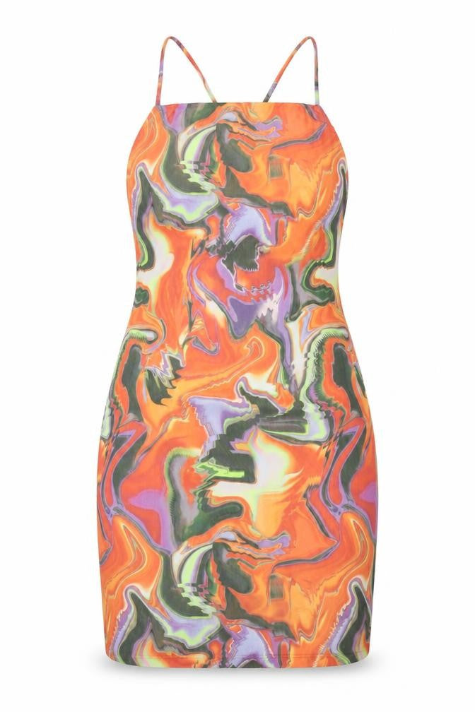 H&M Divided Women’s Multicoloured Bodycon Halter Dress Size 14