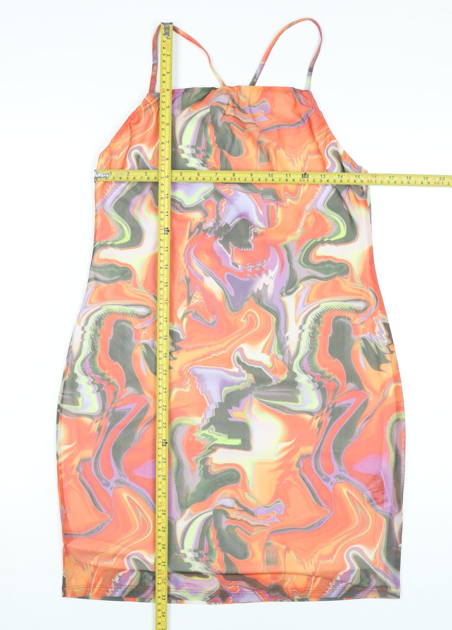 H&M Divided Women’s Multicoloured Bodycon Halter Dress Size 14