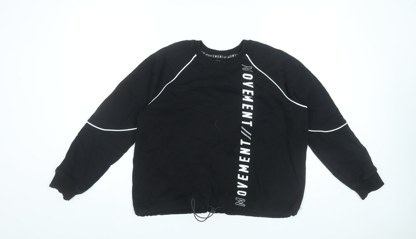 Next Women’s Black Pullover Sweatshirt Size 12 Logo Print