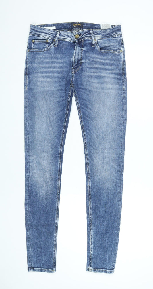 Jack & Jones Men’s Blue Slim Skinny Jeans Size W31 L32 Denim
