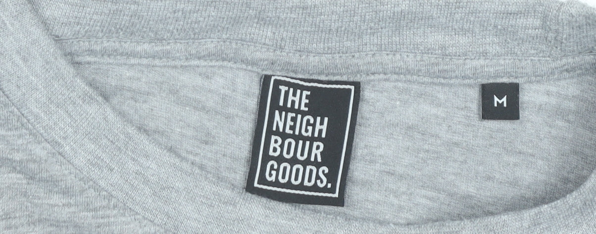 The Neighbour Goods Womens Grey Cotton Heart Embroidered T-Shirt M