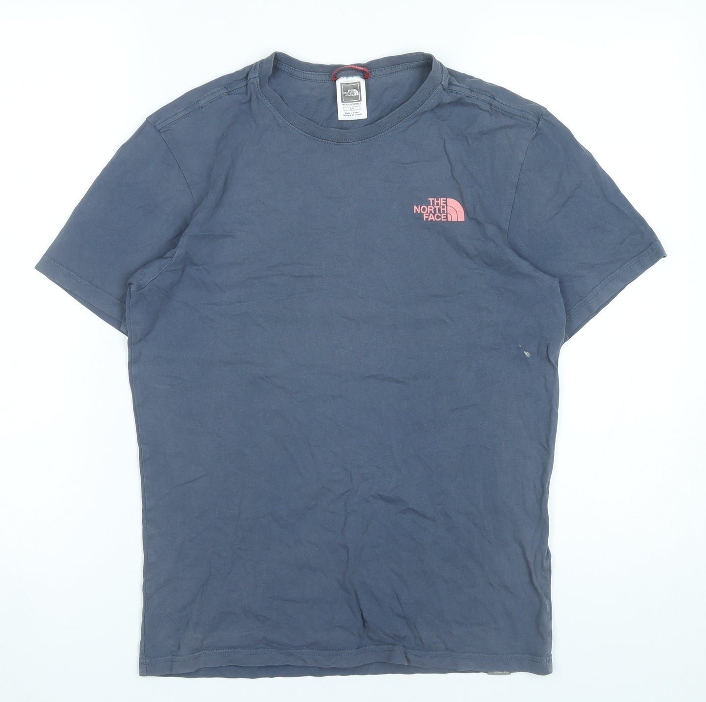 The North Face Men's Blue Small Graphic Print Cotton T-Shirt