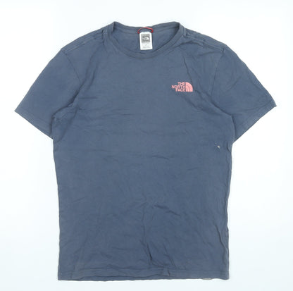 The North Face Men's Blue Small Graphic Print Cotton T-Shirt