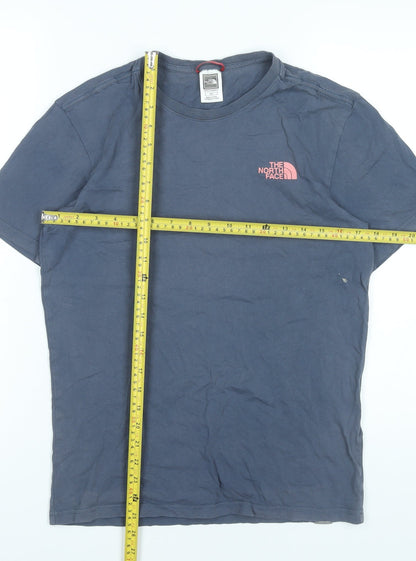 The North Face Men's Blue Small Graphic Print Cotton T-Shirt