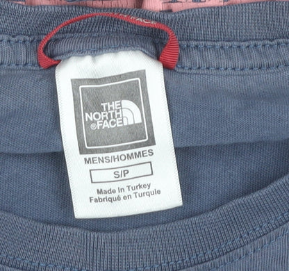 The North Face Men's Blue Small Graphic Print Cotton T-Shirt