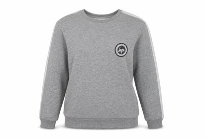 Hype Women Grey Small Pullover Sweatshirt Logo Long Sleeve