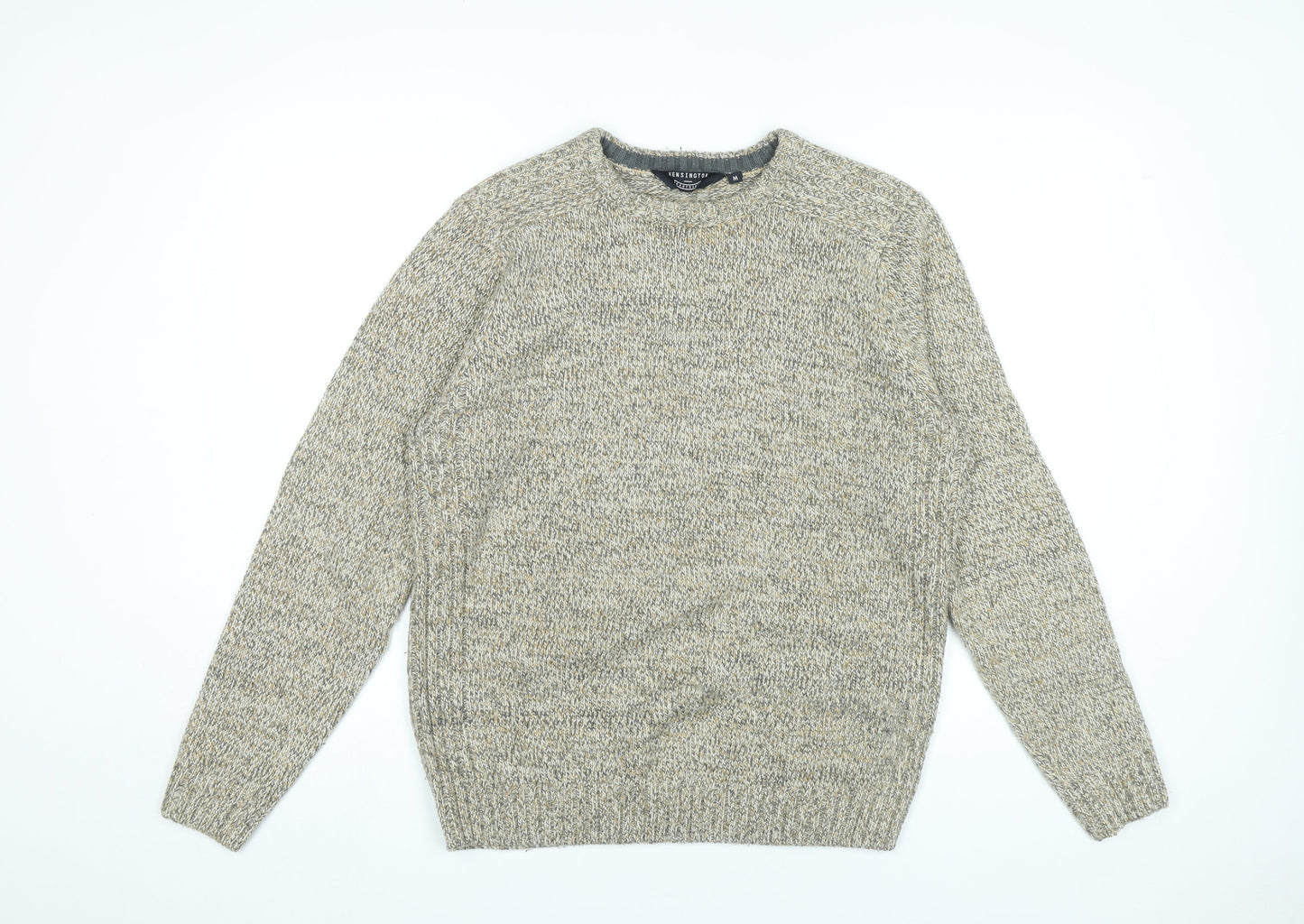 Kensington Eastside Men's Beige Knit Pullover Jumper Size M