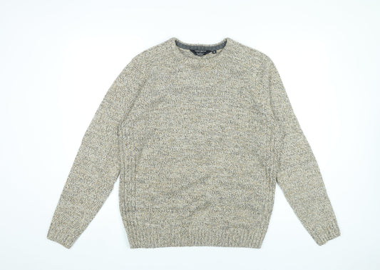 Kensington Eastside Men's Beige Knit Pullover Jumper Size M