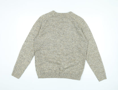 Kensington Eastside Men's Beige Knit Pullover Jumper Size M