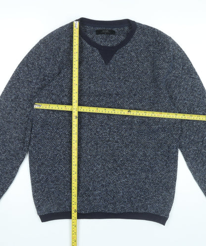 ACW85 Men's Blue Knit Pullover Jumper Medium Crew Neck