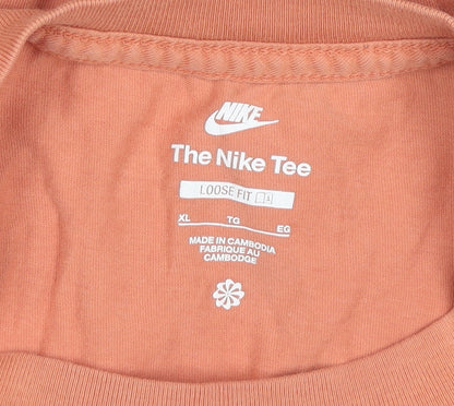 Womens UK Size XL Nike Orange Basic T-Shirt