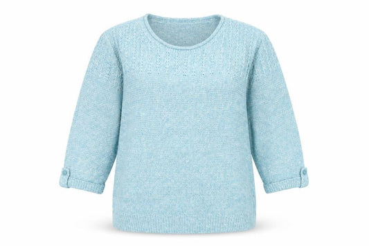 Womens UK Size 16 Isle Blue Pullover Jumper