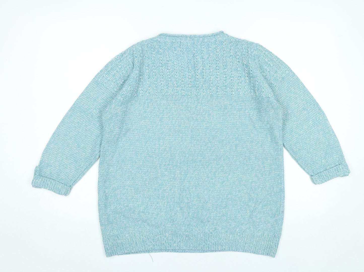 Womens UK Size 16 Isle Blue Pullover Jumper