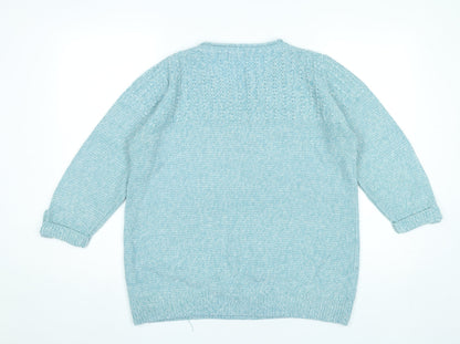 Womens UK Size 16 Isle Blue Pullover Jumper
