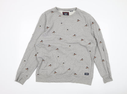 Superdry Men’s Grey 3XL Crew Neck Pullover Sweatshirt Embroidered
