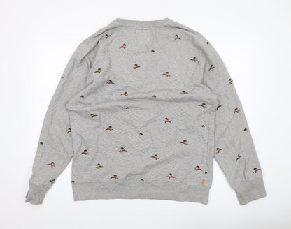 Superdry Men’s Grey 3XL Crew Neck Pullover Sweatshirt Embroidered