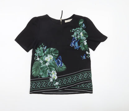 Womens UK Size 6 Oasis Black Tunic Blouse