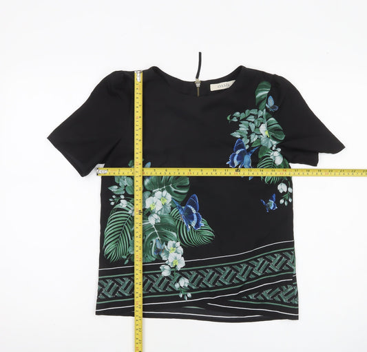 Womens UK Size 6 Oasis Black Tunic Blouse