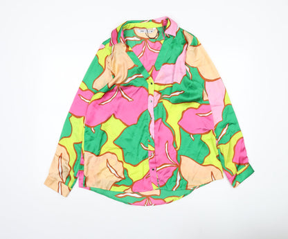Womens UK Size 12 Zara Multicoloured Classic Button-Up