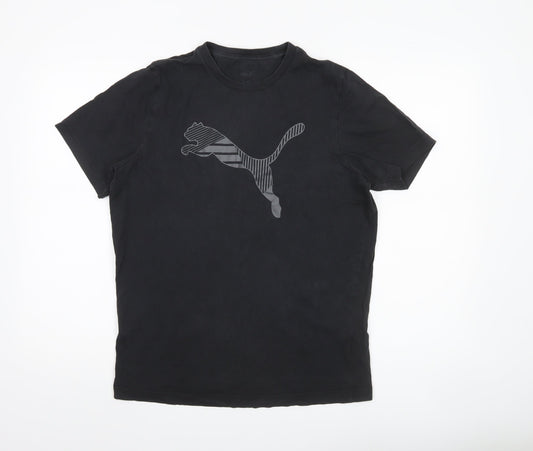 Puma Men’s Black M Regular Fit Sports Logo T-Shirt
