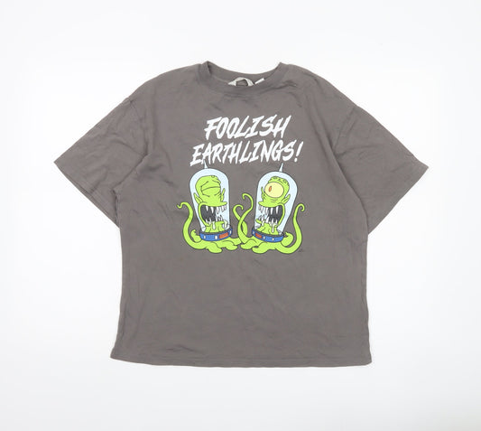 H&M Boys Grey Simpsons T-Shirt 11-12Y Graphic Print Kang Kodos Casual