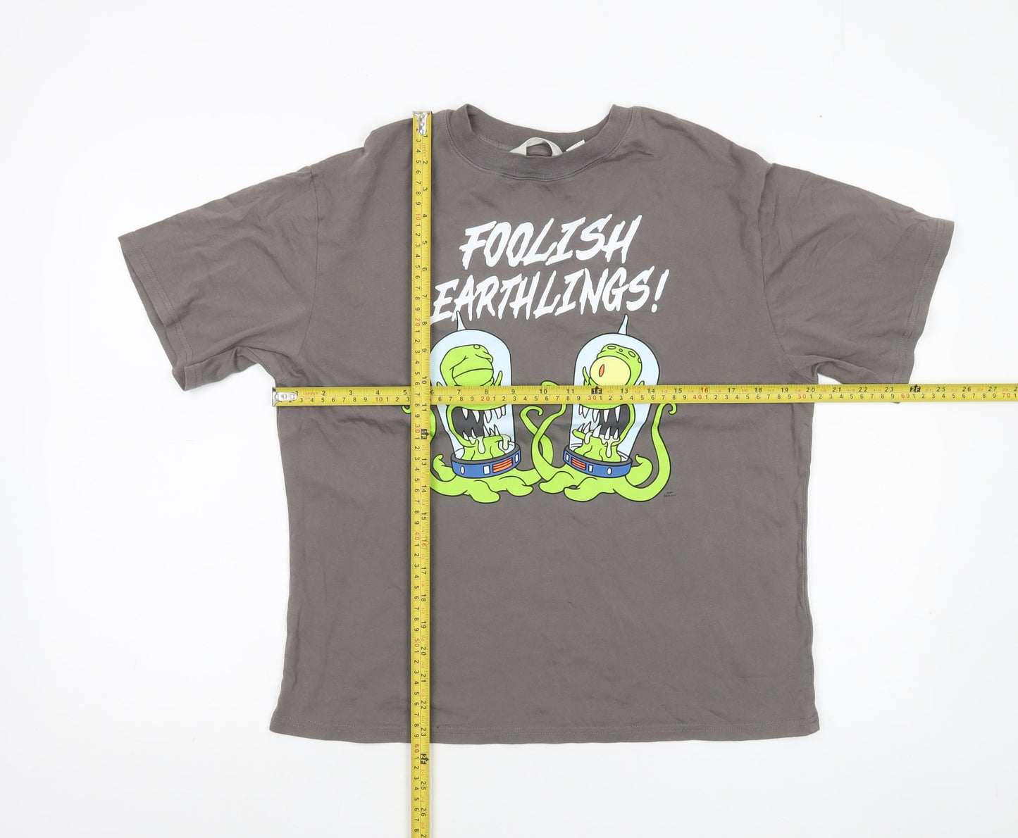 H&M Boys Grey Simpsons T-Shirt 11-12Y Graphic Print Kang Kodos Casual
