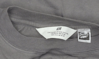 H&M Boys Grey Simpsons T-Shirt 11-12Y Graphic Print Kang Kodos Casual
