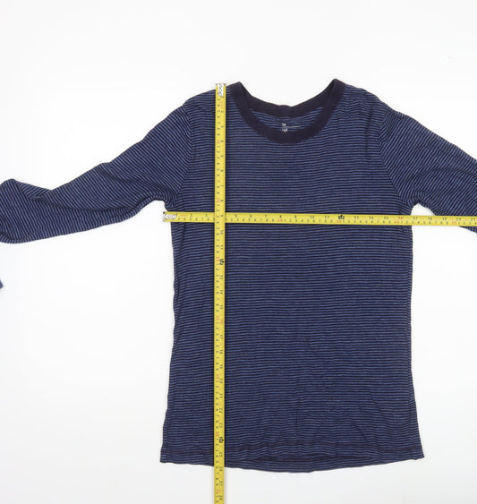 Gap Women’s Blue Striped Long Sleeve Crew Neck T-Shirt Size L