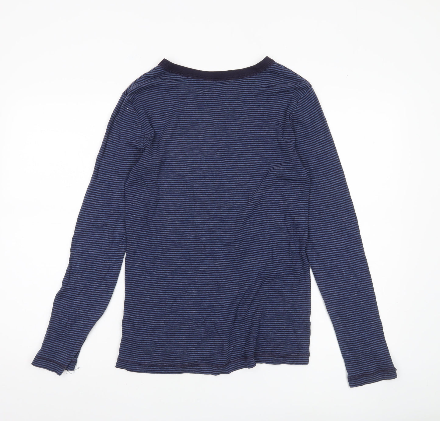 Gap Women’s Blue Striped Long Sleeve Crew Neck T-Shirt Size L