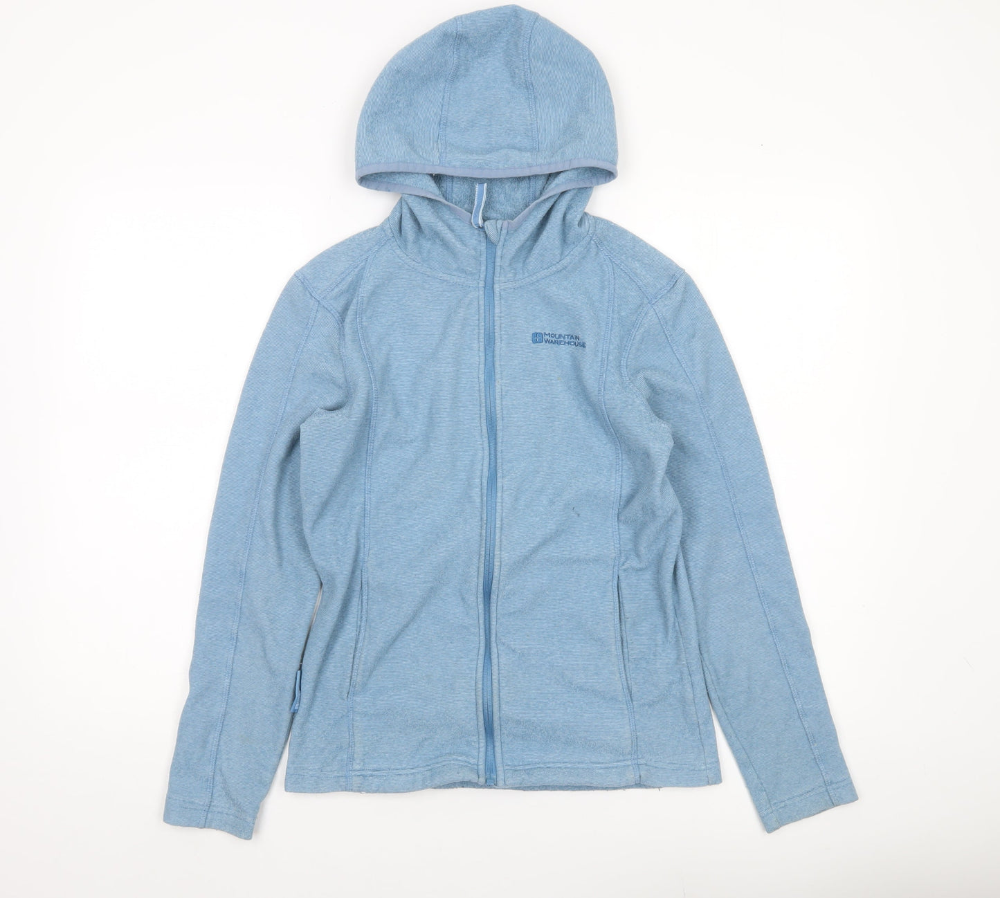 Mountain Warehouse Womens Blue Fleece Jacket UK 12 Hooded Zip