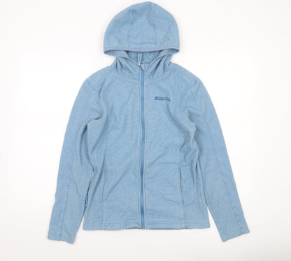 Mountain Warehouse Womens Blue Fleece Jacket UK 12 Hooded Zip