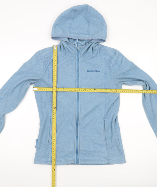 Mountain Warehouse Womens Blue Fleece Jacket UK 12 Hooded Zip