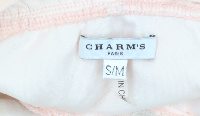 CHARM'S Paris Women Beige Short A-Line Sleeveless Cocktail Dress S