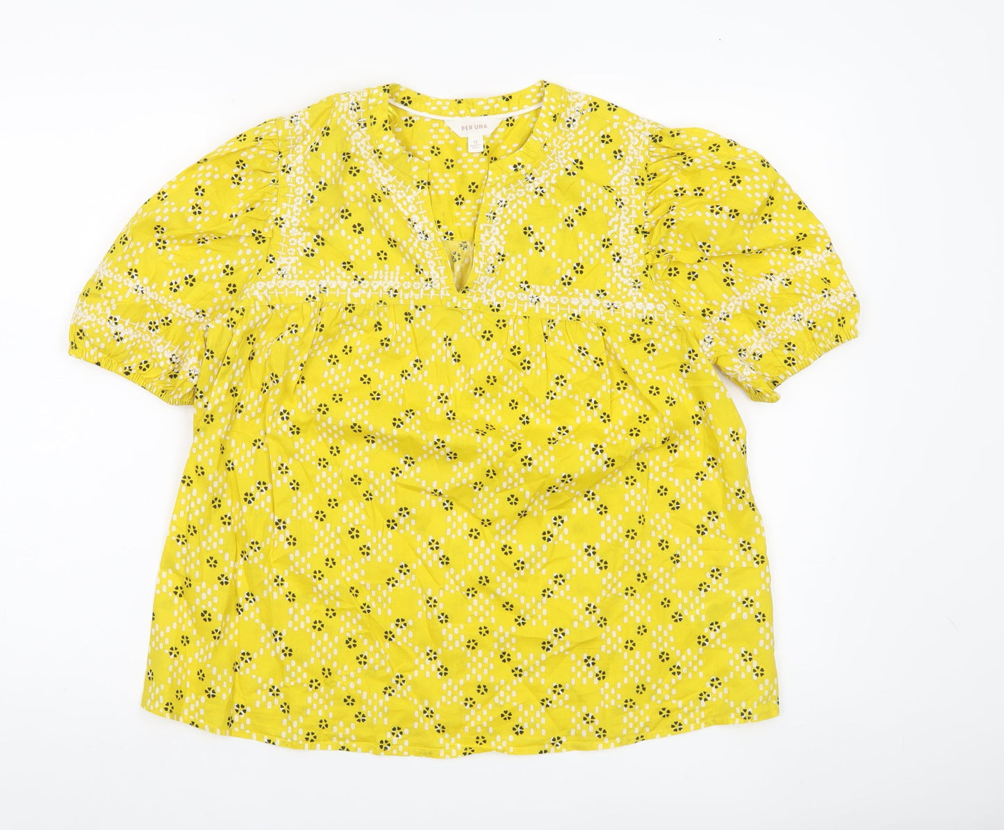 Womens UK Size 12 Marks and Spencer Yellow Tunic Blouse