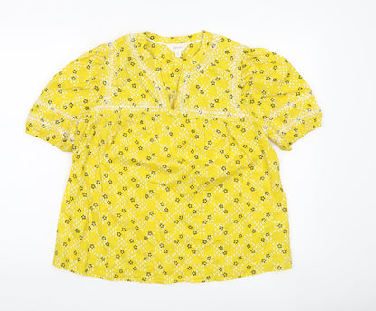 Womens UK Size 12 Marks and Spencer Yellow Tunic Blouse