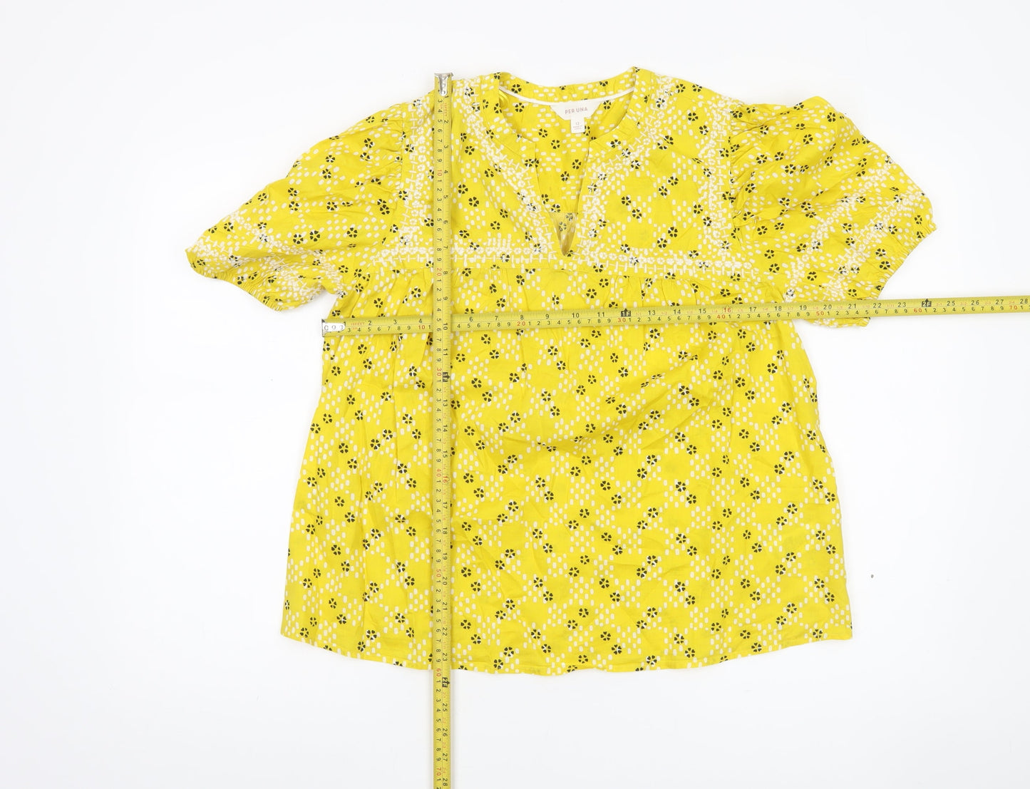 Womens UK Size 12 Marks and Spencer Yellow Tunic Blouse