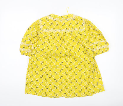 Womens UK Size 12 Marks and Spencer Yellow Tunic Blouse