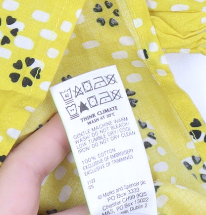 Womens UK Size 12 Marks and Spencer Yellow Tunic Blouse