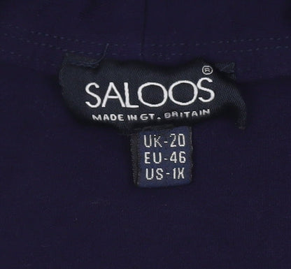 Womens UK Size 20 Saloos Blue Kimono Blouse