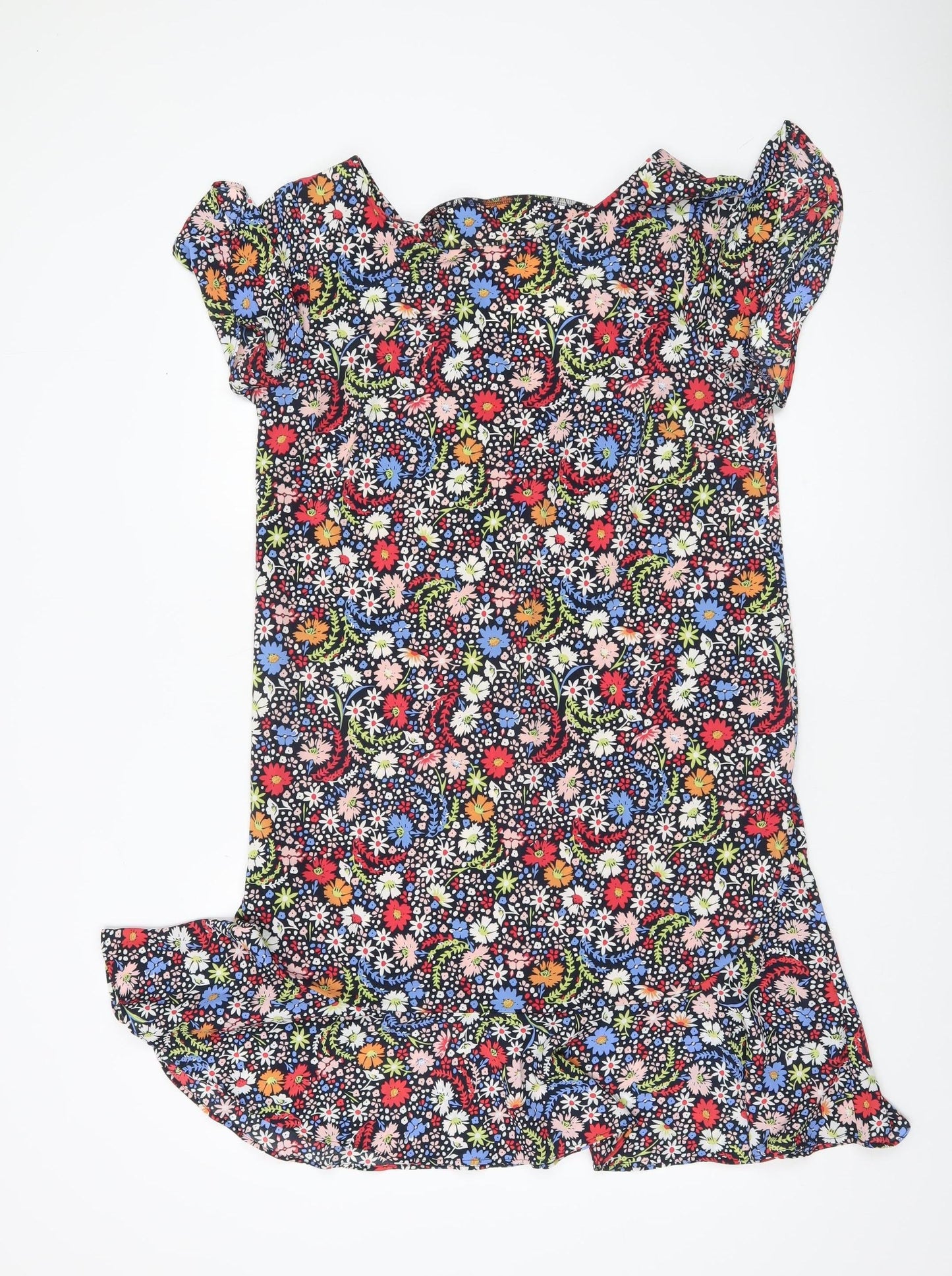 Next Women’s Multicoloured Floral V-Neck Fit & Flare Dress Size 14