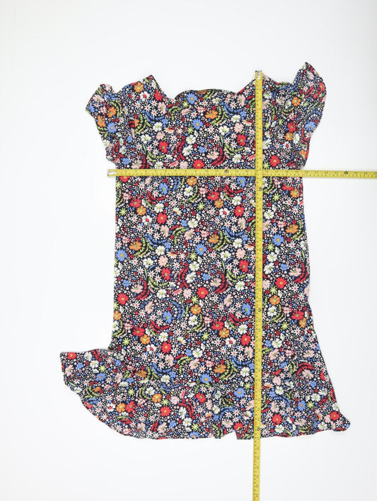 Next Women’s Multicoloured Floral V-Neck Fit & Flare Dress Size 14