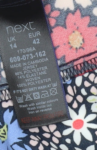 Next Women’s Multicoloured Floral V-Neck Fit & Flare Dress Size 14