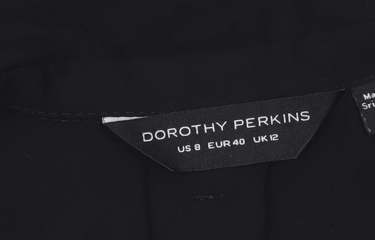 Womens UK Size 12 Dorothy Perkins Black Basic Blouse
