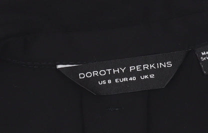 Womens UK Size 12 Dorothy Perkins Black Basic Blouse