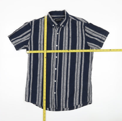Clean Cut Copenhagen Men’s Blue Striped Short Sleeve Button-Up Shirt M