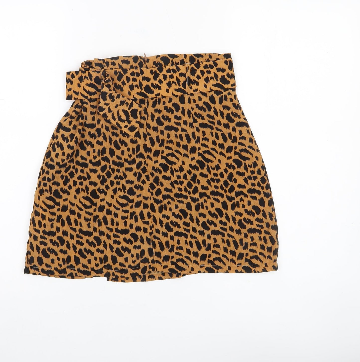 Missguided Women Brown Leopard Print High Rise Skirt Size 6