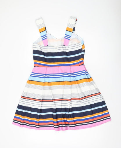 Jane Norman Women’s Multicoloured Stripe Fit & Flare Dress Size 12