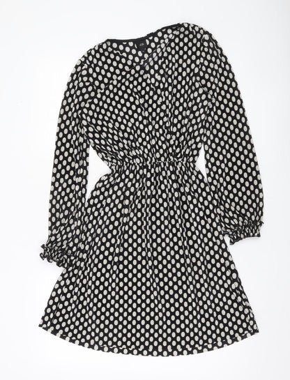 River Island Women’s Black Polka Dot A-Line Short Dress Size 10