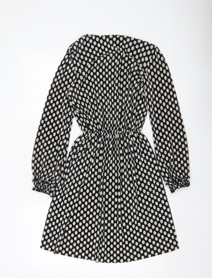 River Island Women’s Black Polka Dot A-Line Short Dress Size 10