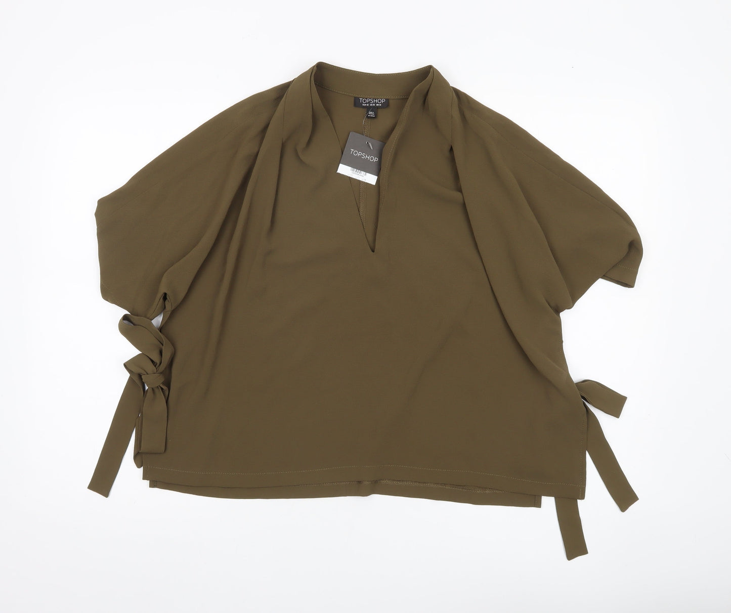 Womens UK Size 14 Topshop Green Tunic Blouse